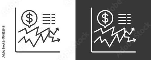 Stock Market Icon Set Vector Collection Isolated In Black And White