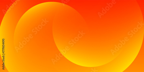 Vibrant Orange Abstract Background With Large Circular Shapes And Gradient Glow