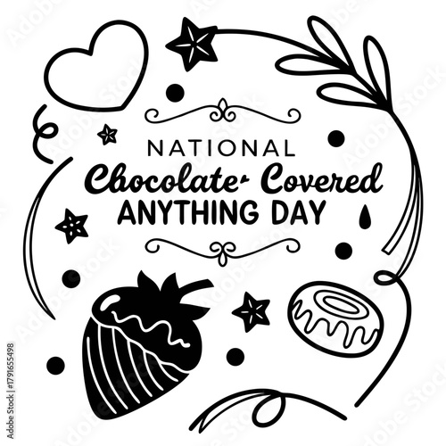 NATIONAL CHOCOLATE-COVERED ANYTHING DAY vector illustration 