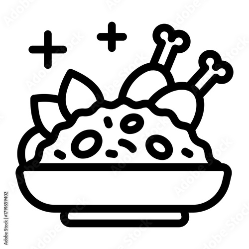 This Biryani icon is suitable for India Culture.