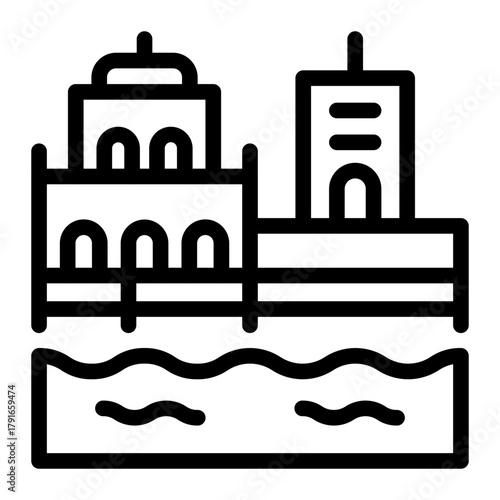 This Ganges River icon is suitable for India Culture.