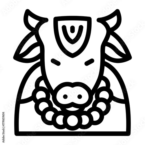 This Sacred Cow icon is suitable for India Culture.