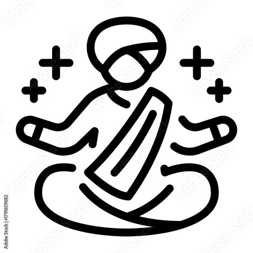 This Yoga icon is suitable for India Culture.