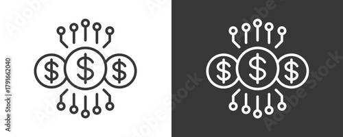 Fintech Icon Set Vector Collection Isolated In Black And White