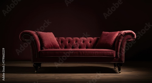 A luxurious, deep velvet divan seat placed in an elegant room, emphasizing comfort, plush upholstery, and classic interior design style ,platform ,apartment ,relaxation