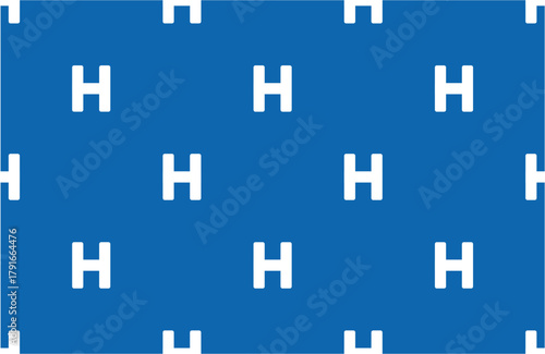 seamless pattern white letter H on blue backgound