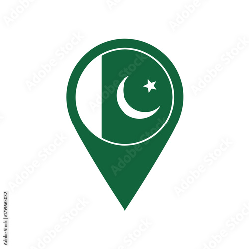 Free Download Flat Pin Location with Pakistan Flag - GFXLoad