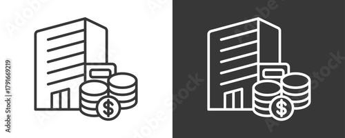 Company Icon Set Vector Collection Isolated In Black And White