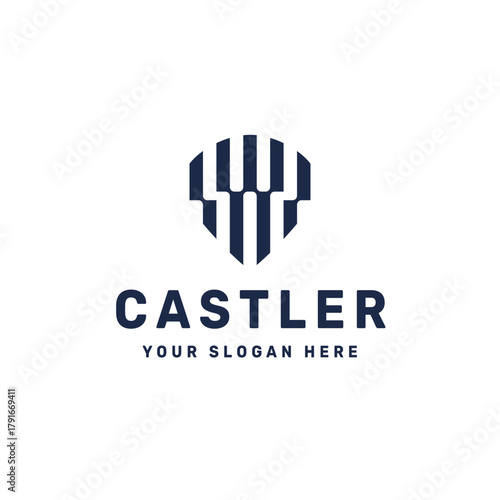 Castler Shield Logo Design – Modern Fortress Branding Symbol