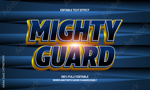 mighty guard powerful 3d text effect for action movie title