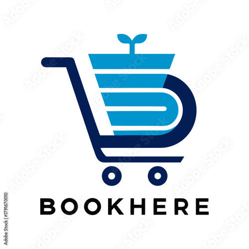 BookStore B Cart Bazaar Logo eCommerce Vector Template Get Here