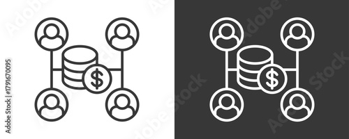 Crowdfunding Icon Set Vector Collection Isolated In Black And White