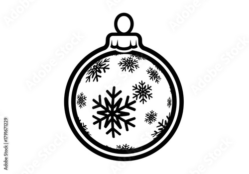 Vector illustration of a Christmas ornament ball with snowflake pattern, celebration theme, natal vector, clipart style vector