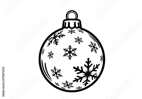 Vector illustration of a Christmas ornament ball with snowflake pattern, celebration theme, natal vector, clipart style vector