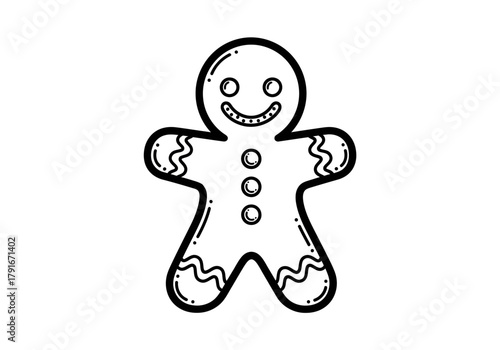 Vector illustration of a cute gingerbread man smiling, celebration theme, natal vector, clipart style vector