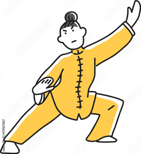 太極拳を披露する女性