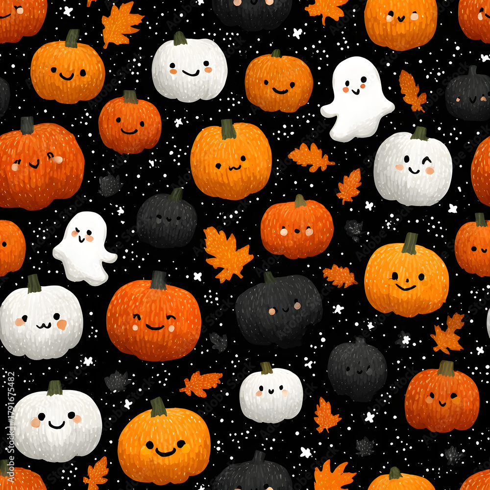 Halloween vector seamless pattern