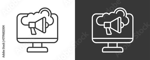 Online Marketing Icon Set Vector Collection Isolated In Black And White