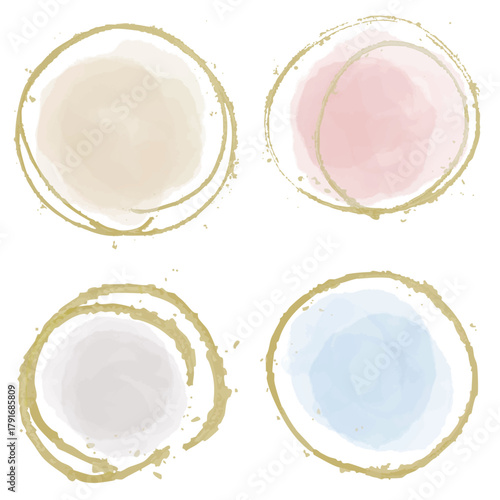 Gold Brush Frame Set — Elegant Watercolor Style Backgrounds