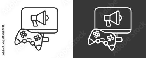 Advertising Icon Set Vector Collection Isolated In Black And White