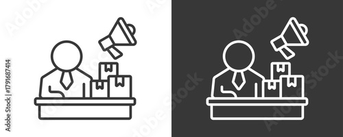 Marketing Icon Set Vector Collection Isolated In Black And White