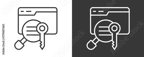 Keyword Icon Set Vector Collection Isolated In Black And White