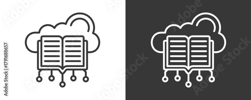 Ebook Icon Set Vector Collection Isolated In Black And White