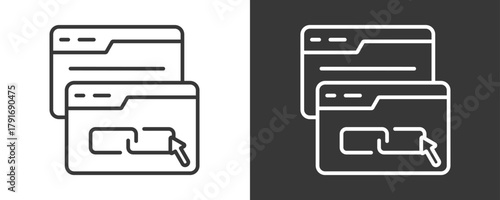 Backlink Icon Set Vector Collection Isolated In Black And White