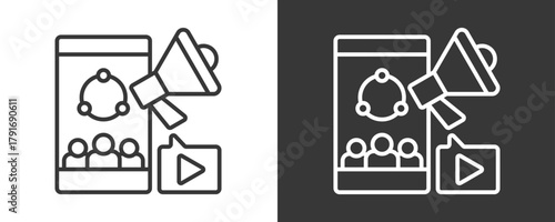 Social Media Marketing Icon Set Vector Collection Isolated In Black And White