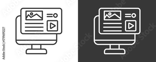 Landing Page Icon Set Vector Collection Isolated In Black And White