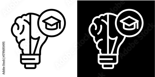 Lifelong Learning Icon Set White Style Collection