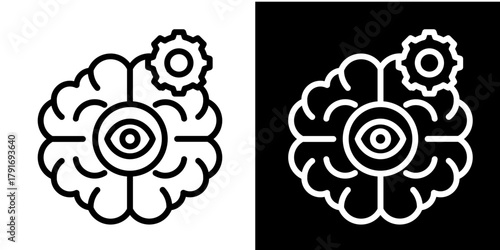 Observe Icon Set White Style Collection