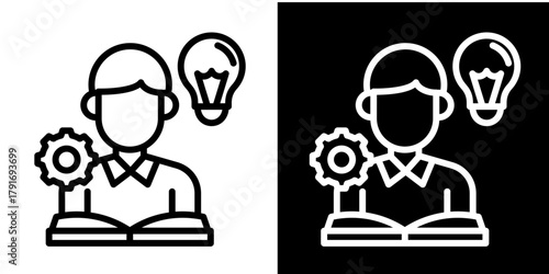 Student Icon Set White Style Collection