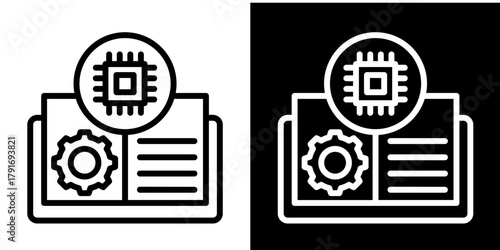 Technology Icon Set White Style Collection