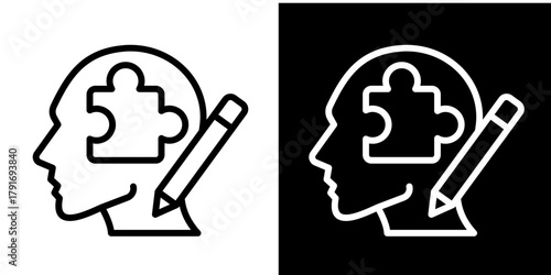 Design Thinking Icon Set White Style Collection