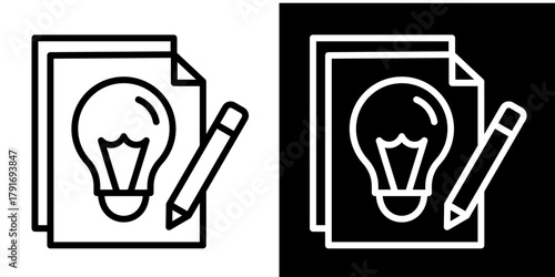 Creativity Icon Set White Style Collection