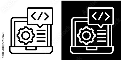 Coding Icon Set White Style Collection