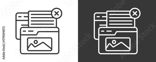 Pop Up Icon Set Vector Collection Isolated In Black And White