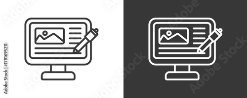 Blogging Icon Set Vector Collection Isolated In Black And White