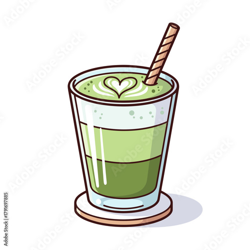 matcha latte in glass