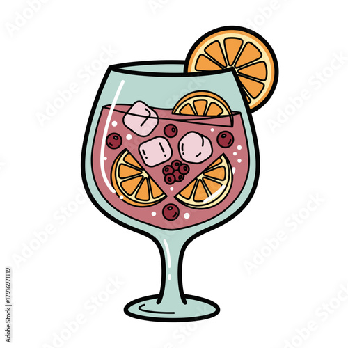 sangria with fruit