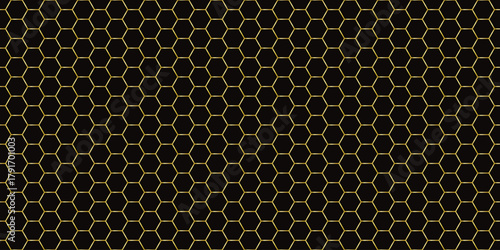 Wallpaper Mural Honeycomb pattern background seamless vector texture with golden hexagon grid ideal for abstract designs and modern backgrounds EPS vector Torontodigital.ca