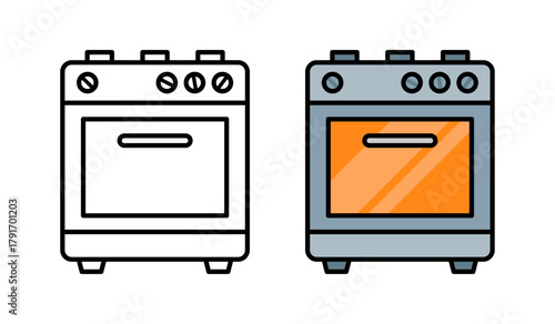 Vector Oven Flat Design Illustration