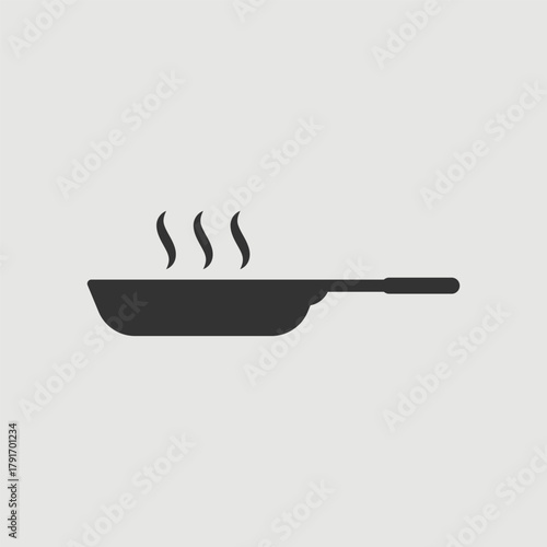 Vector Simple Isolated Frying Pan Icon