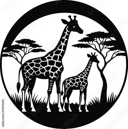 giraffe silhouette vector