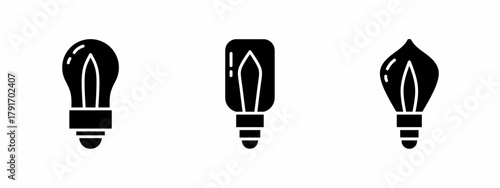 Light bulb icon set. Vector symbol. Illustration of light bulb. Bulb. Vector illustration. Stock vector