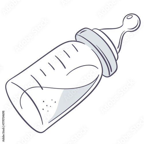 Illustration of a baby bottle with liquid