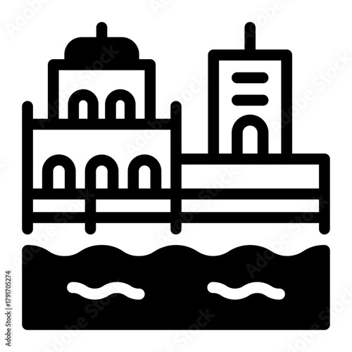 This Ganges River icon is suitable for India Culture.