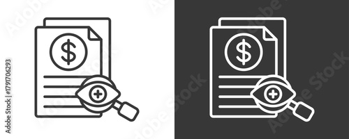 Audit Icon Set Vector Collection Isolated In Black And White