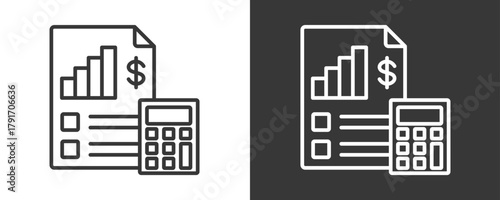 Accounting Icon Set Vector Collection Isolated In Black And White